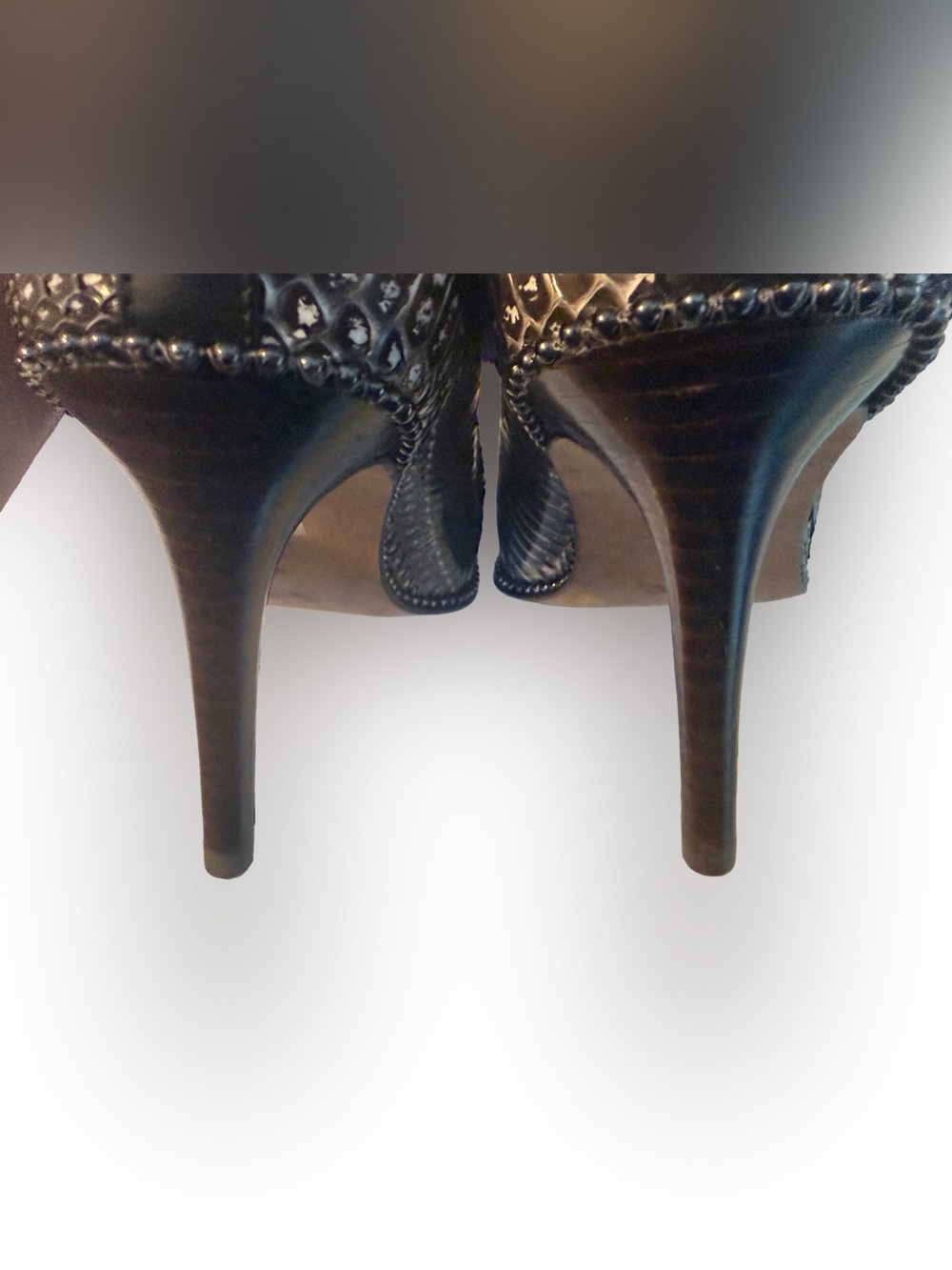 Coach BeadChain Genuine Snakeskin Pumps Heels Womens Size 7 - Picture 2 of 8